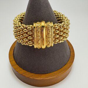 Fashion Costume Gold Tone Panther Link Chain Bracelet Size 8" Length
